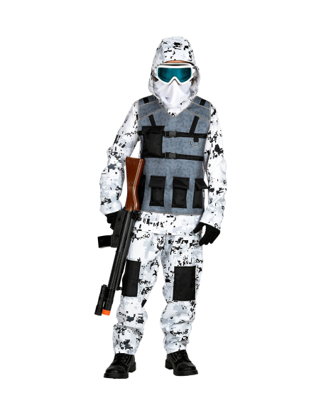 Déguisement Forces spéciales Arctique enfant (manteau avec capuche, pantalon, masque)