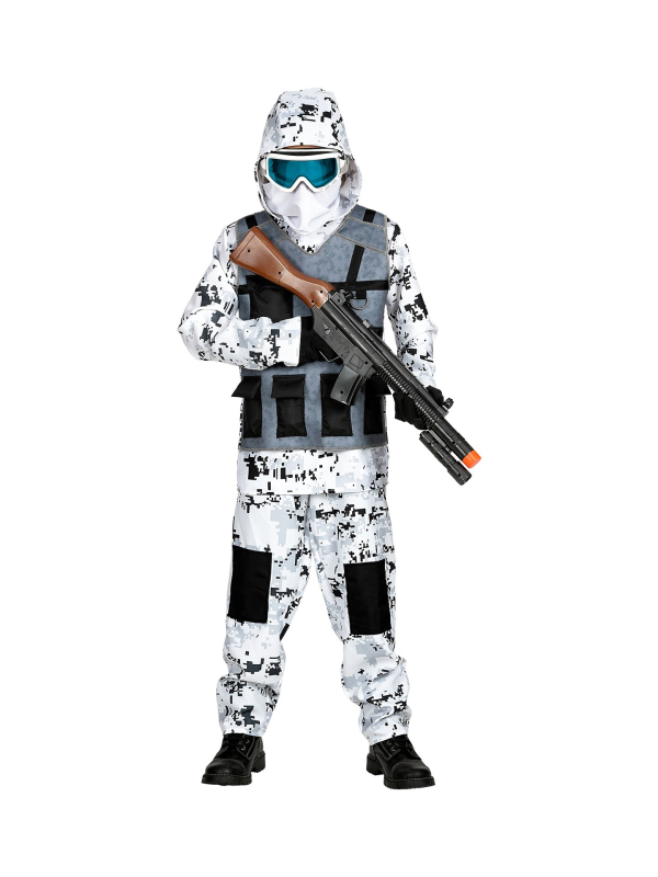 Déguisement Forces spéciales Arctique enfant (manteau avec capuche, pantalon, masque)