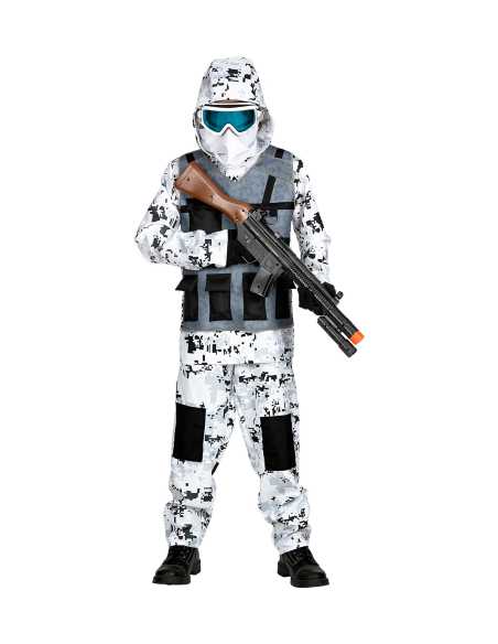 Déguisement Forces spéciales Arctique enfant (manteau avec capuche, pantalon, masque)