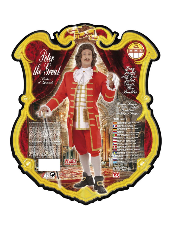 Déguisement Pierre Le Grand Homme (veste longue avec gilet, jabot, pantalon, boucles chaussures)
