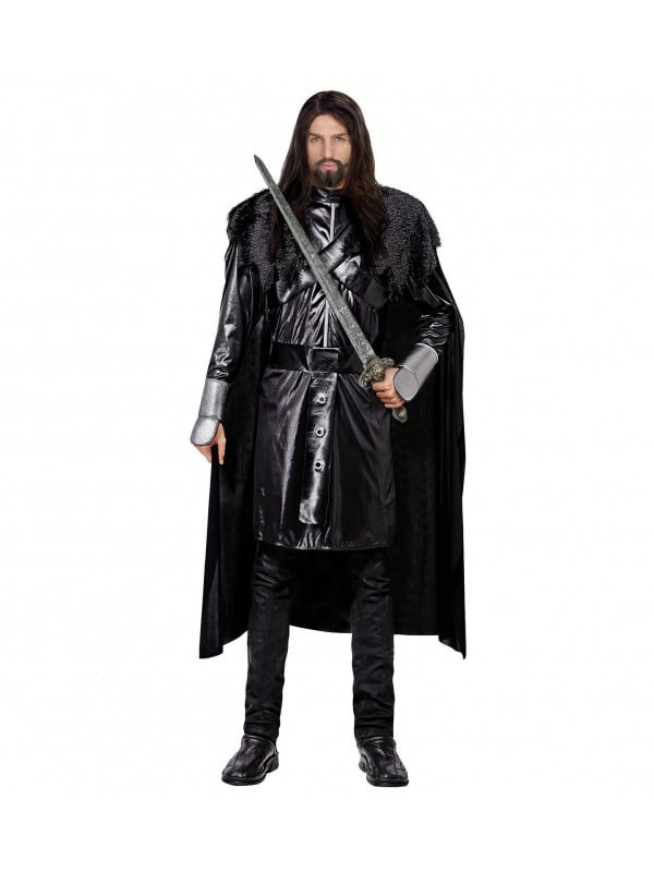 Déguisement Chevalier Sombre Homme (casaque avec armoiries, cape, ceinture)