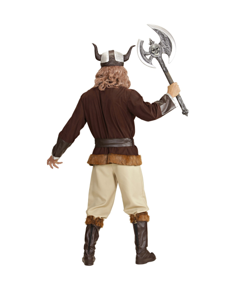 Déguisement Viking Velkan Homme (casaque, pantalon, ceinture, casque, sur-bottes)