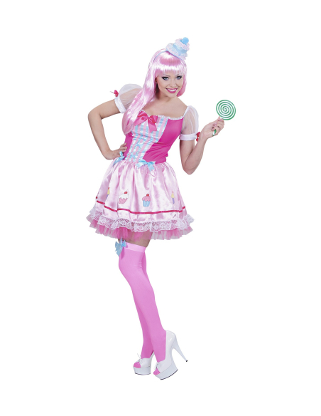 Déguisement Cupcake rose femme (robe, mini-chapeau)