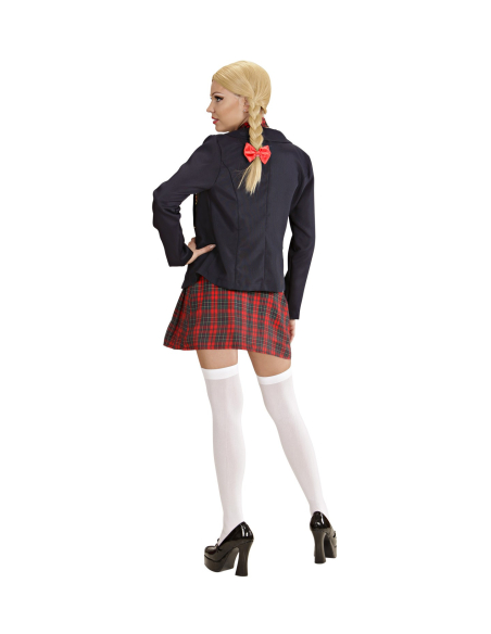 Déguisement collégienne femme (veste, tie top, jupe, petite cravate)