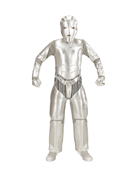 Déguisement envahisseur de l'espace enfant gris métallisé (combinaison, masque)