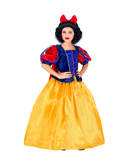 Déguisement blanche neige fille (robe avec cerceau, cape, bandeau à cheveux)