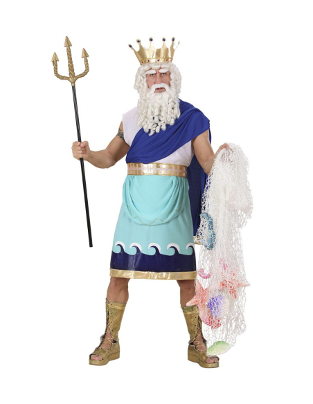 Déguisement Poseidon XL-XXL (tunique, ceinture avec bande, couronne)