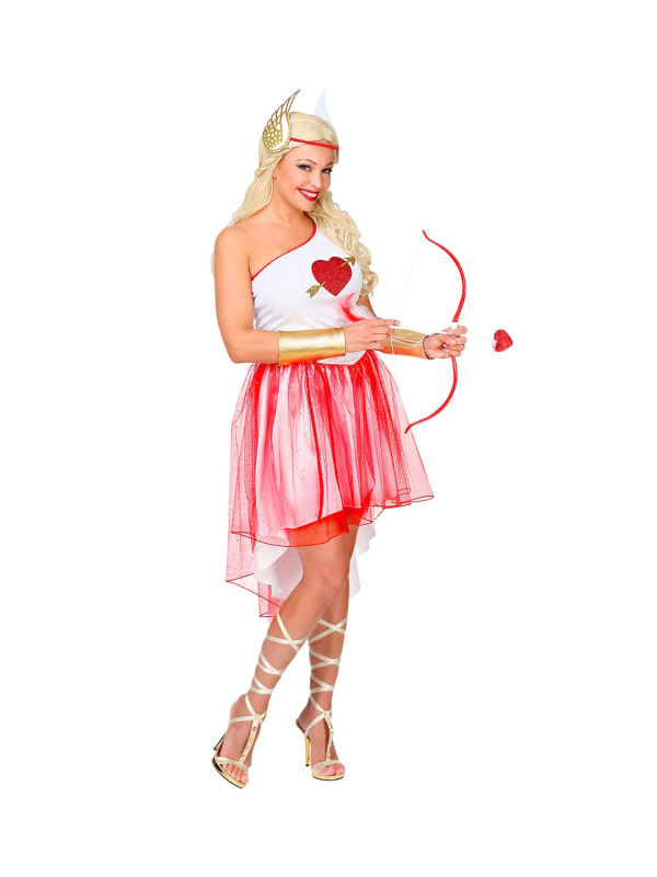 Déguisement Cupidon femme (robe, ceinture, bracelets, bandeau)