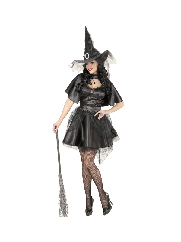 Déguisement sorcière sexy (robe, pellerine, chapeau)