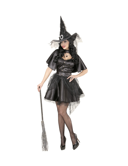 Déguisement sorcière sexy (robe, pellerine, chapeau)