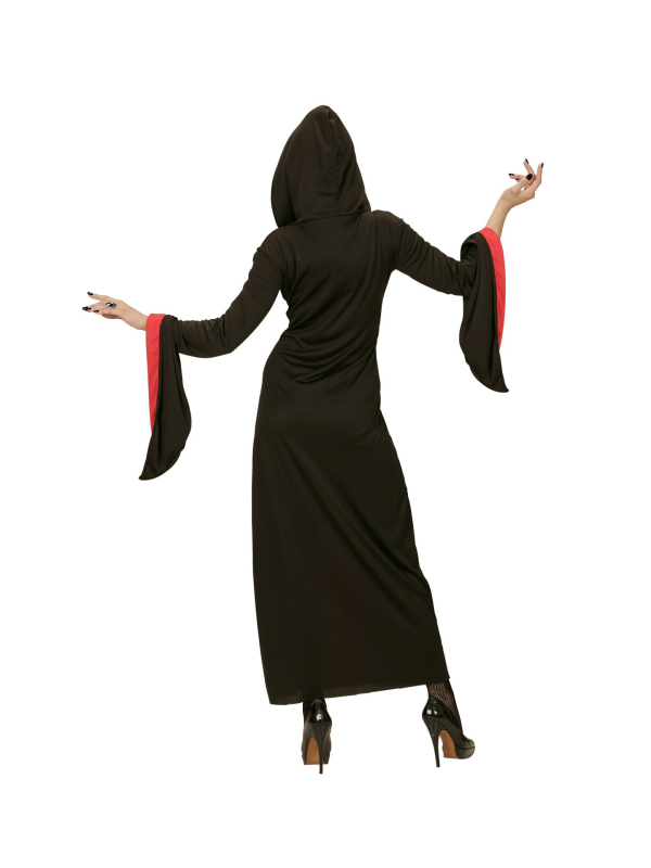 Robe Gothique fille rouge et noir (tunique à capuche)