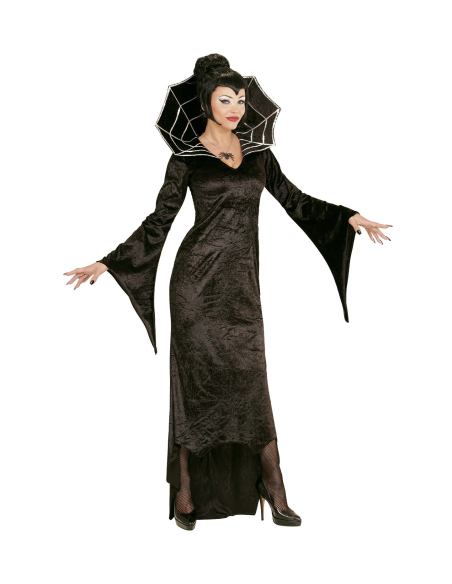 Déguisement vampire SPIDERELLA (robe longue noir avec col haut)