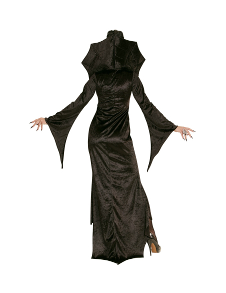 Déguisement vampire SPIDERELLA (robe longue noir avec col haut)