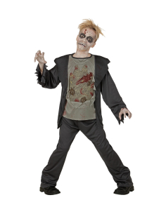 Déguisement zombie garçon (veste avec chemise torse pourri, pantalon)