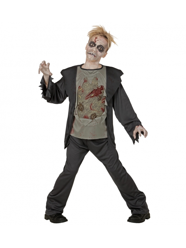 Déguisement zombie garçon (veste avec chemise torse pourri, pantalon)