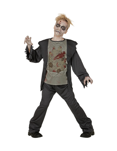 Déguisement zombie garçon (veste avec chemise torse pourri, pantalon)