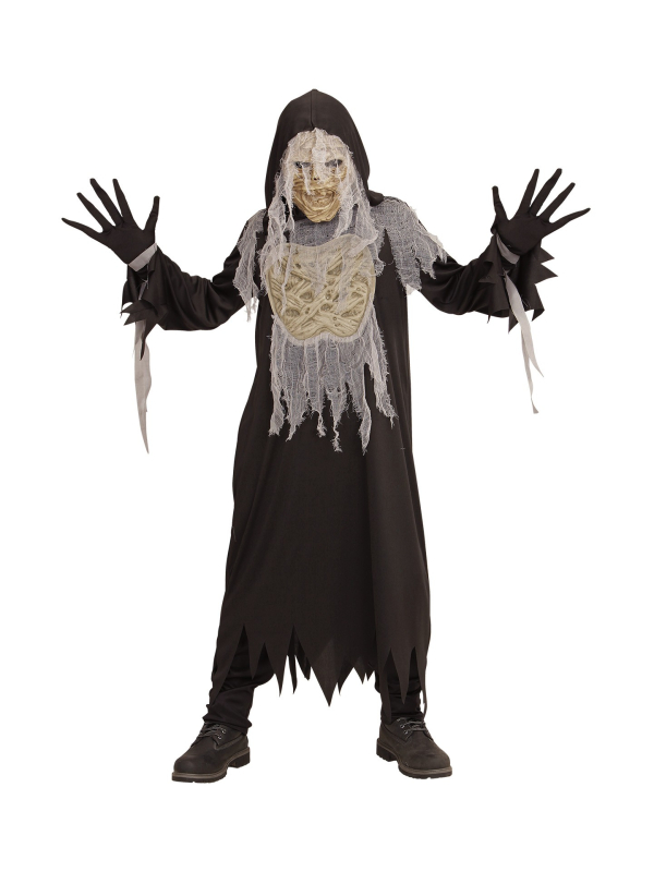 Déguisement Momie Enfant (tunique à capuche, gants, masque)