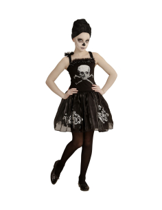 Déguisement Halloween fille (robe squelette noire)