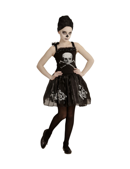 Déguisement Halloween fille (robe squelette noire)