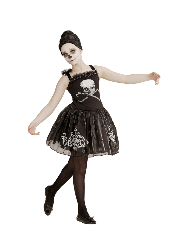 Déguisement Halloween fille (robe squelette noire)