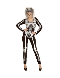 Combinaison squelette femme noire et blanche 2