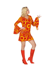 Déguisement disco femme (robe orange) 2