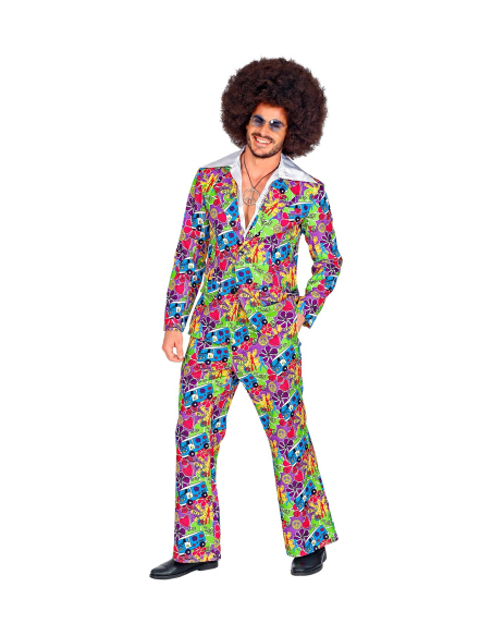 Déguisement Années 70 Groovy à motifs Peace Homme (veste, pantalon)