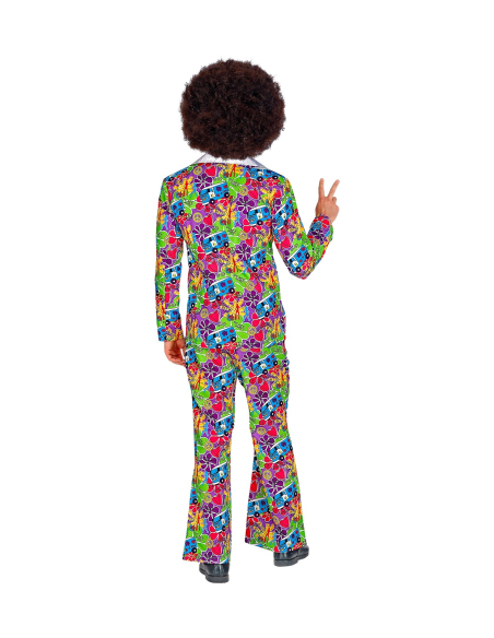 Déguisement Années 70 Groovy à motifs Peace Homme (veste, pantalon)