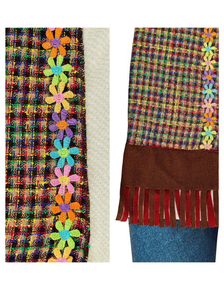 Déguisement hippie garçon (chemise avec veste, pantalon, bandeau, collier)