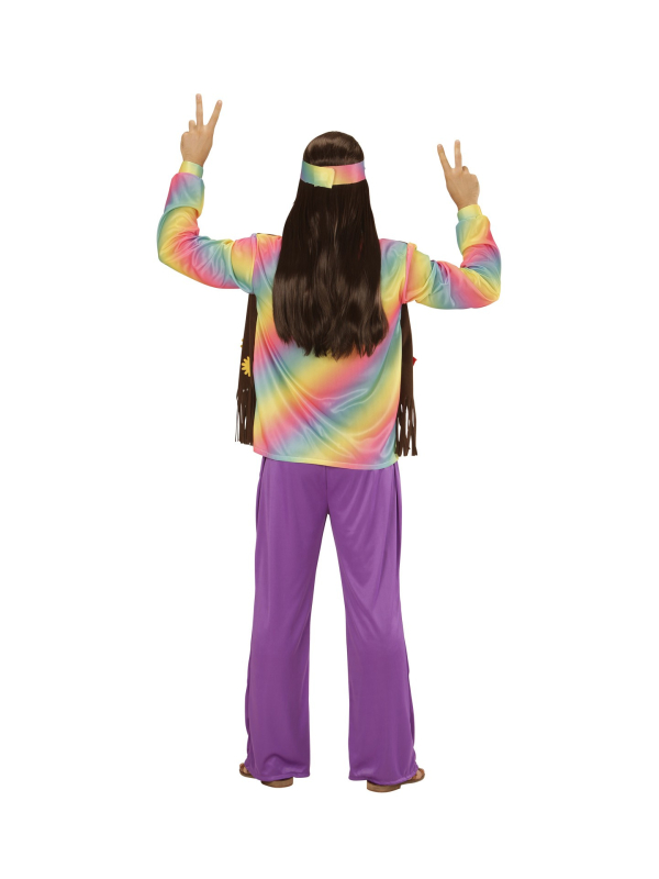 Déguisement Hippie Homme (chemise avec veste, pantalon, tour de tête)