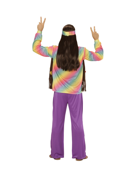 Déguisement Hippie Homme (chemise avec veste, pantalon, tour de tête)