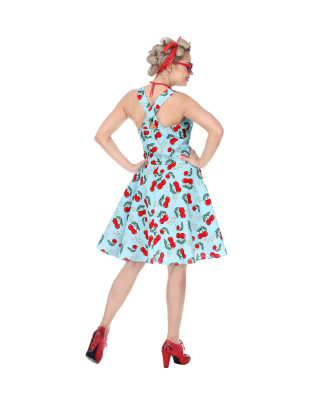 Déguisement femme années 50 (robe bleue avec jupon)