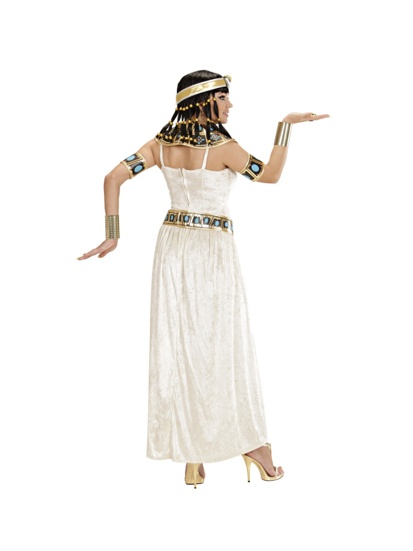 Déguisement Reine Egyptienne blanc (robe, collar, ceinture, bracelets)
