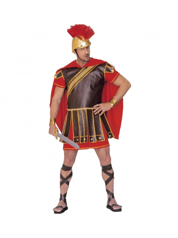 Déguisement Romain Centurion (robe avec armure, bracelets, cape, casque)