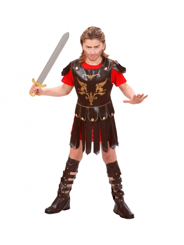 Déguisement gladiateur garçon (tunique, armure, sur-bottes)