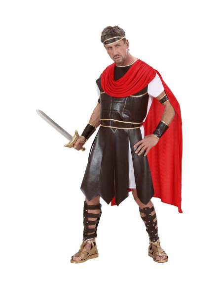 Déguisement Hercule Homme (tunique avec armure, ceinture, cape, bracelets, protège-jambes, bandeau)