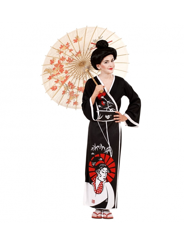Déguisement GEISHA fille (kimono, ceinture, peignes)
