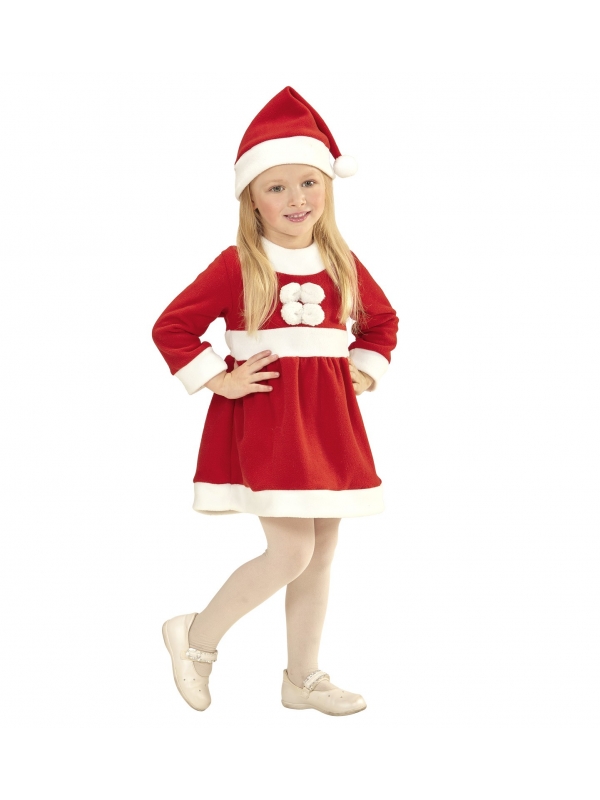 Déguisement Noël fillette rouge (robe, bonnet)