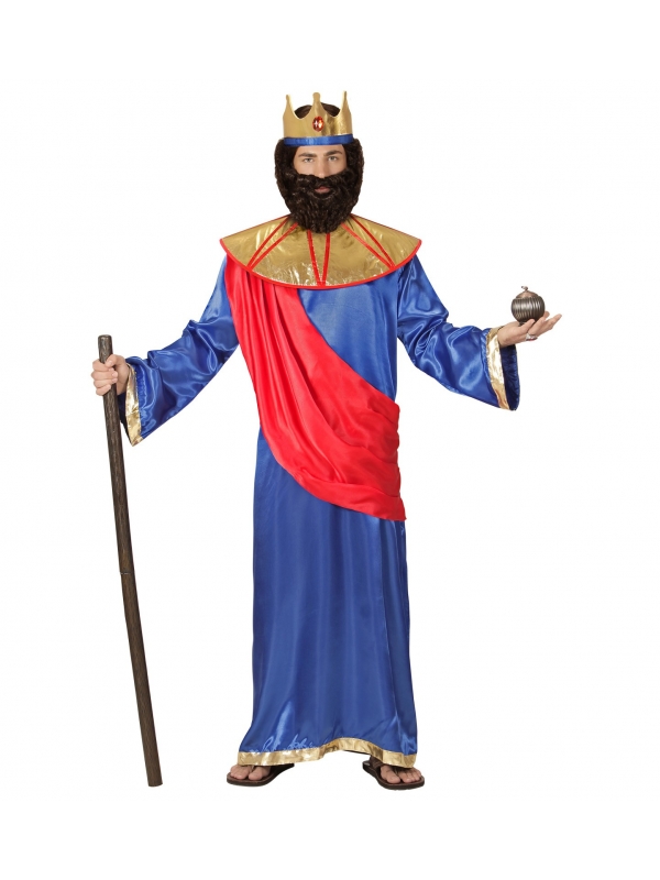 Déguisement Roi Biblique bleu homme (tunique, couronne)