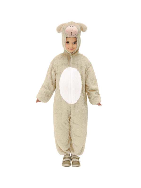 Déguisement agneau enfant (combinaison à capuche avec masque)