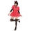 Déguisement Souris femme rouge à pois blancs (robe, ceinture, serre -tête oreilles)