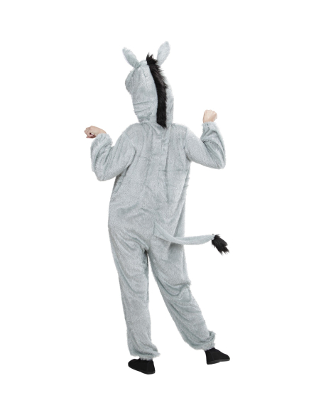 Déguisement Ane en Peluche Grise Adulte (combinaison à capuche-masque)