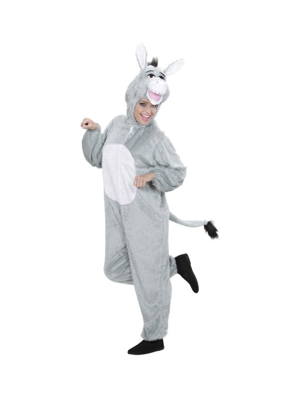 Déguisement Ane en Peluche Grise Adulte (combinaison à capuche-masque)