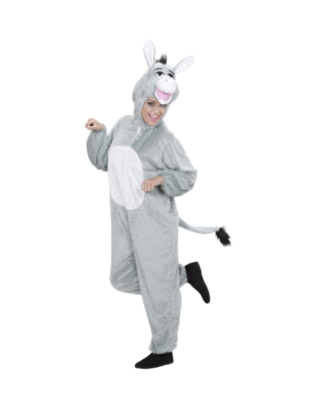 Déguisement Ane en Peluche Grise Adulte (combinaison à capuche-masque)