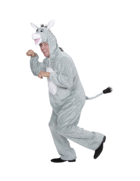 Déguisement Ane en Peluche Grise Adulte (combinaison à capuche-masque)