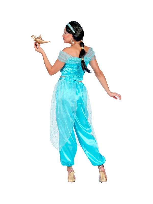 Déguisement Princesse Arabe bleu Femme (haut, pantalon, bandeau)
