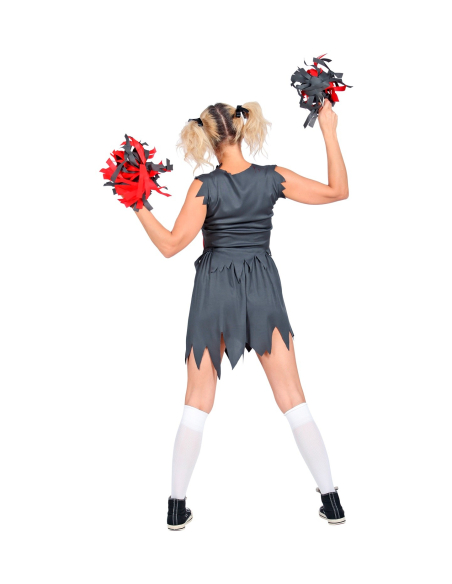Déguisement pom-pom girl zombie (haut, jupe, pom pom)