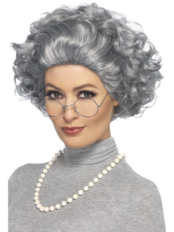 Kit Grand-Mère Adulte (perruque, lunettes, collier)