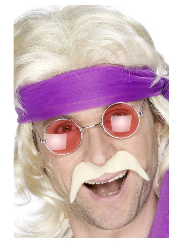 Moustache des années 70, blonde, autoadhésive