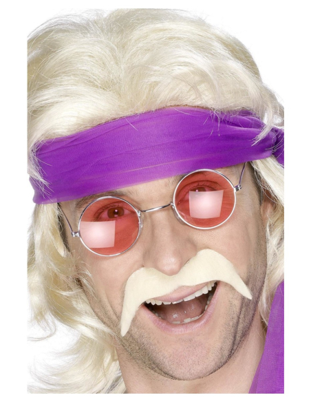 Moustache des années 70, blonde, autoadhésive
